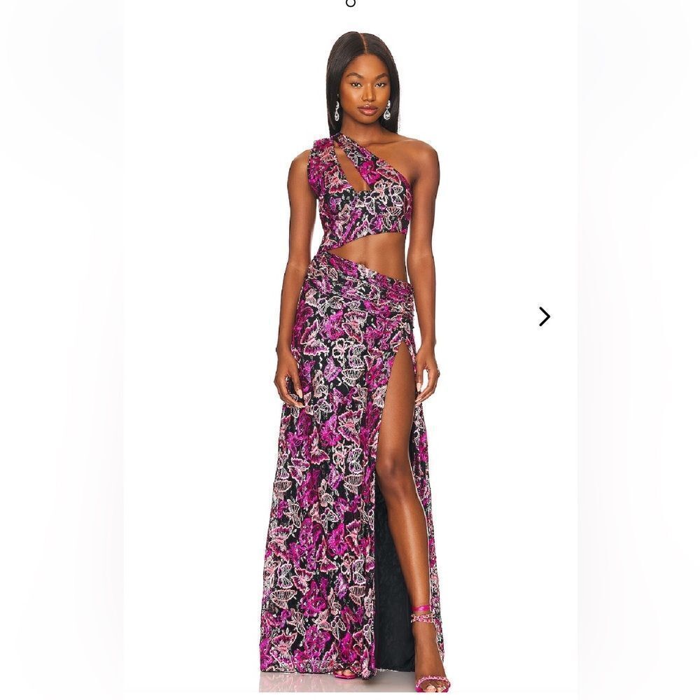 Lovers and Friends Elysian Gown maxi dress butterfly embroidered cut out Revolve